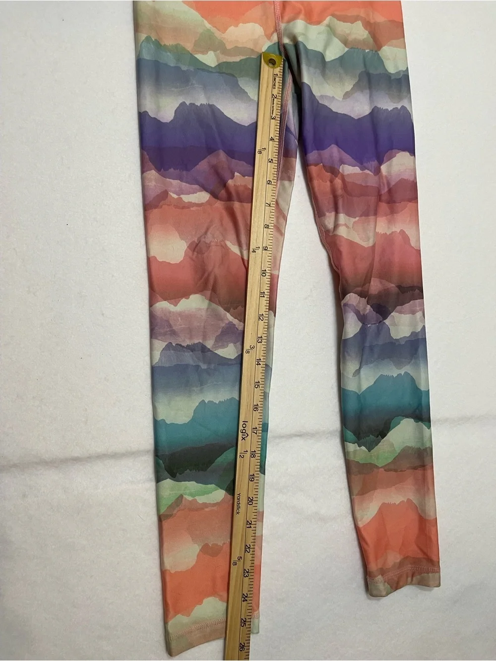 Girls' Multi-Color Watercolor Leggings - Large (14/16)